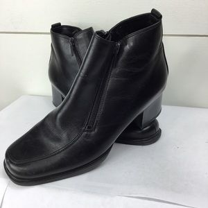 Borelli Leather Ankle Boots Double Zipper Size 5